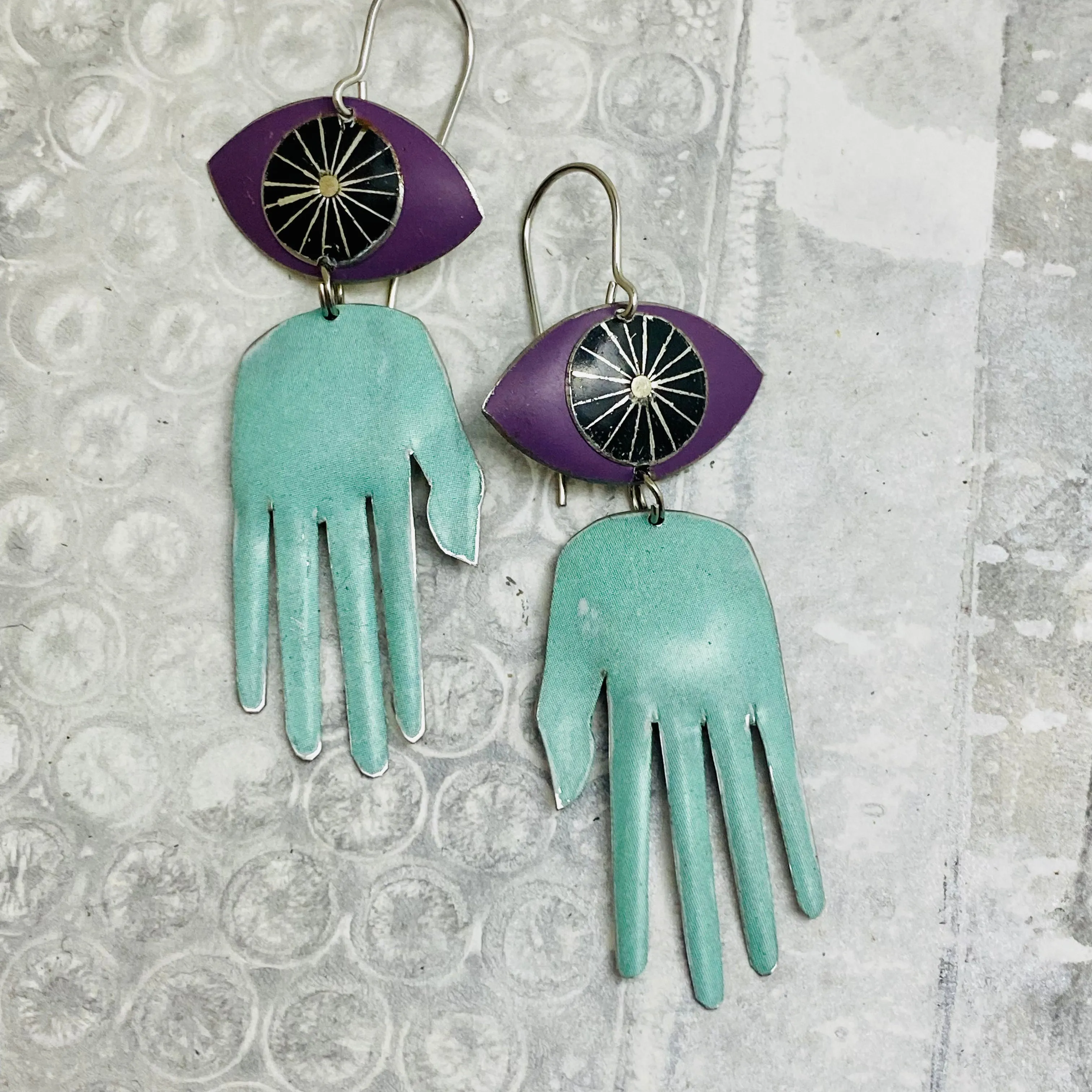 Protective Eye Talisman Tin Earrings