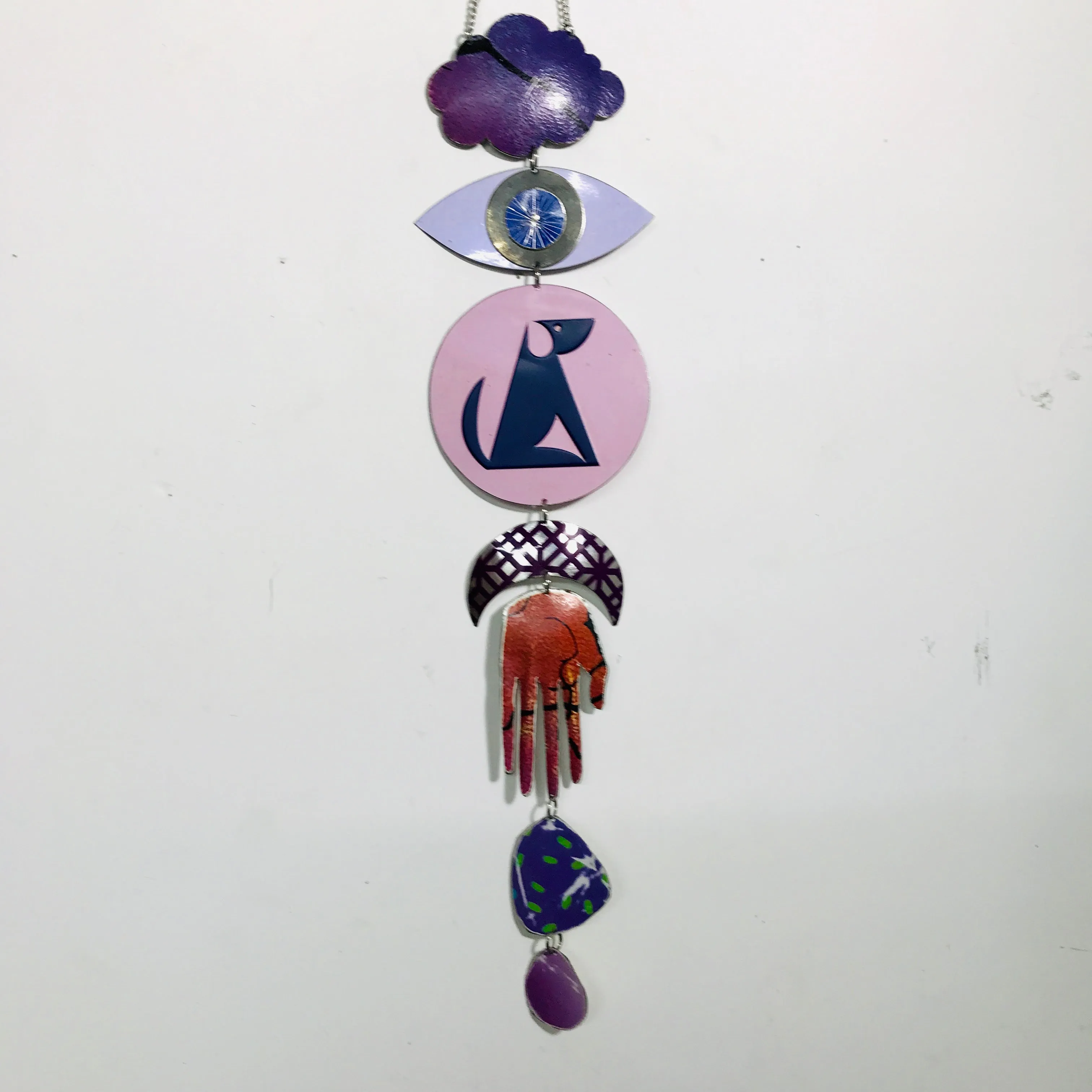 Purples & Pup Protective Eye Talisman Wall Hanging