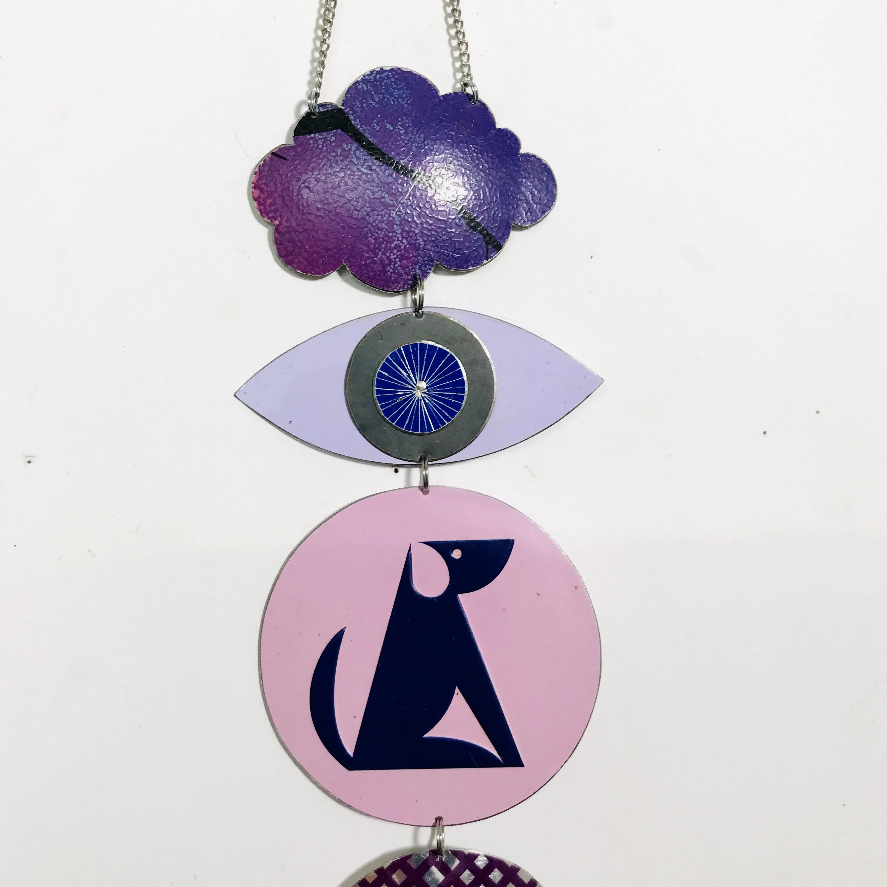 Purples & Pup Protective Eye Talisman Wall Hanging