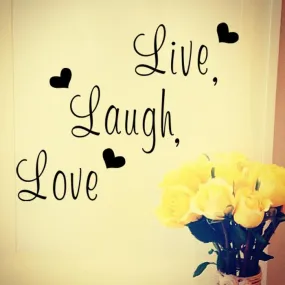 "Live laugh love" Inspirational Quote Wall Sticker Home Decoration PVC Wall Decal Stickers For Offices, Seminars, Rooms