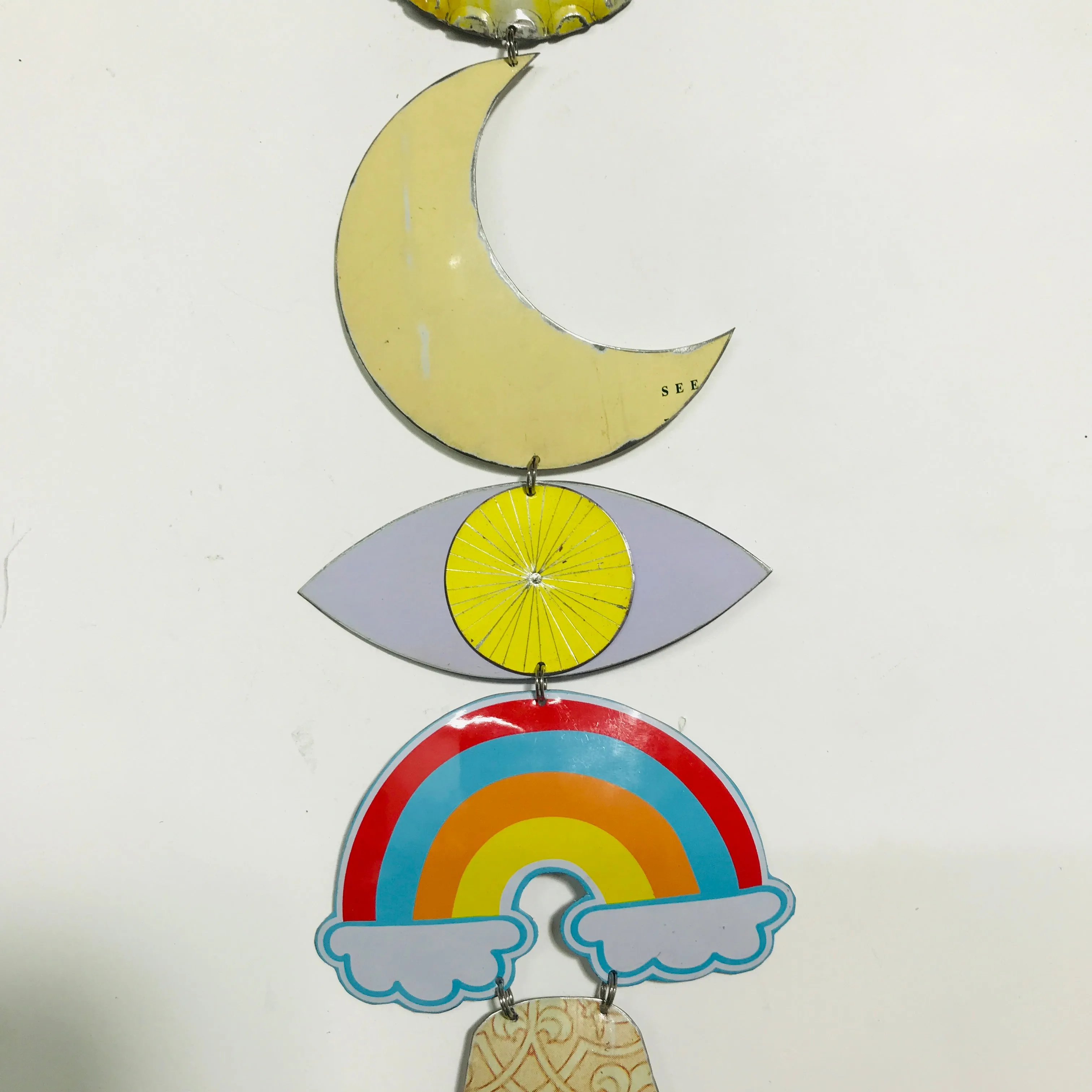 Rainbow & Sunny Yellows Protective Eye Talisman Wall Hanging