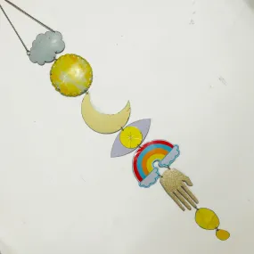 Rainbow & Sunny Yellows Protective Eye Talisman Wall Hanging