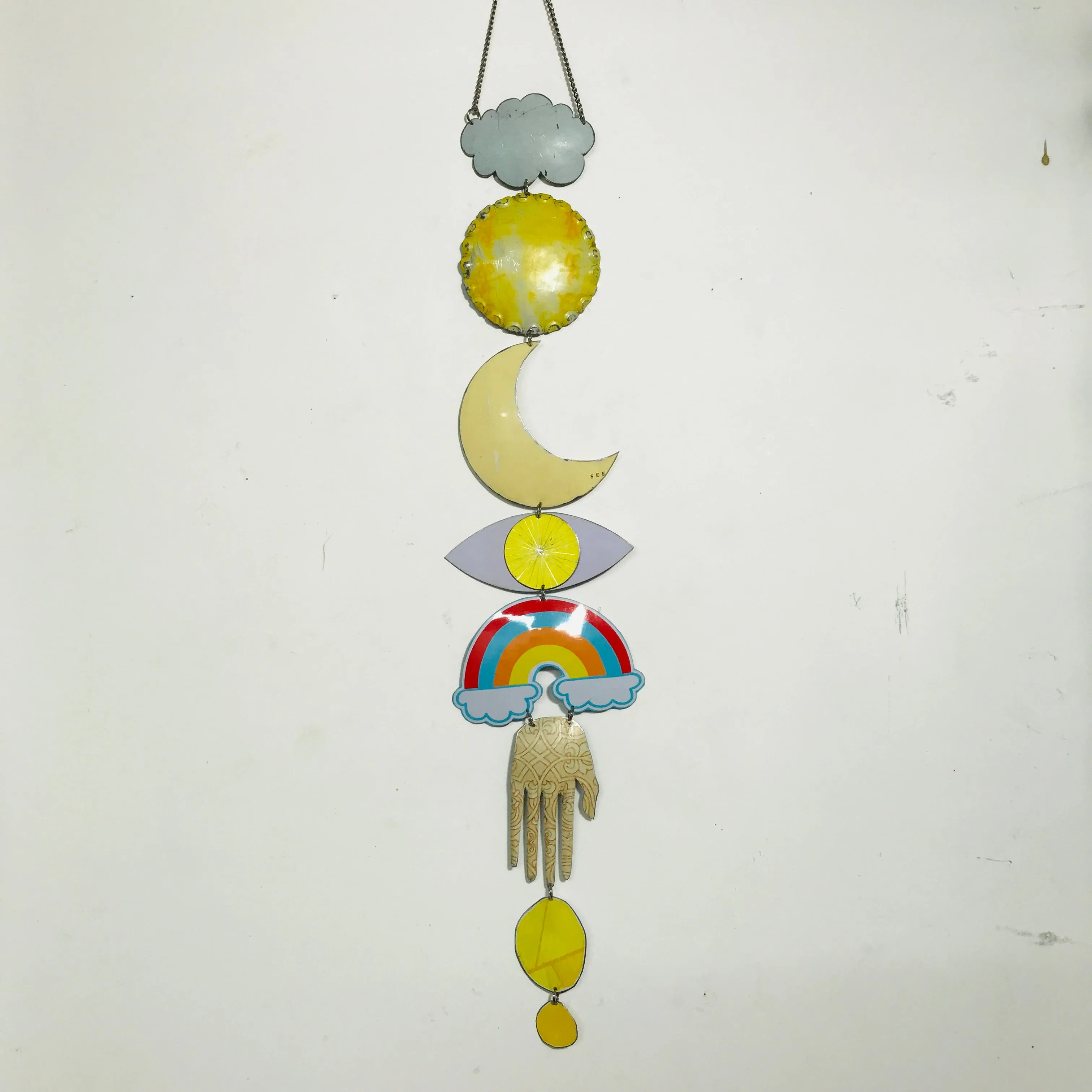 Rainbow & Sunny Yellows Protective Eye Talisman Wall Hanging