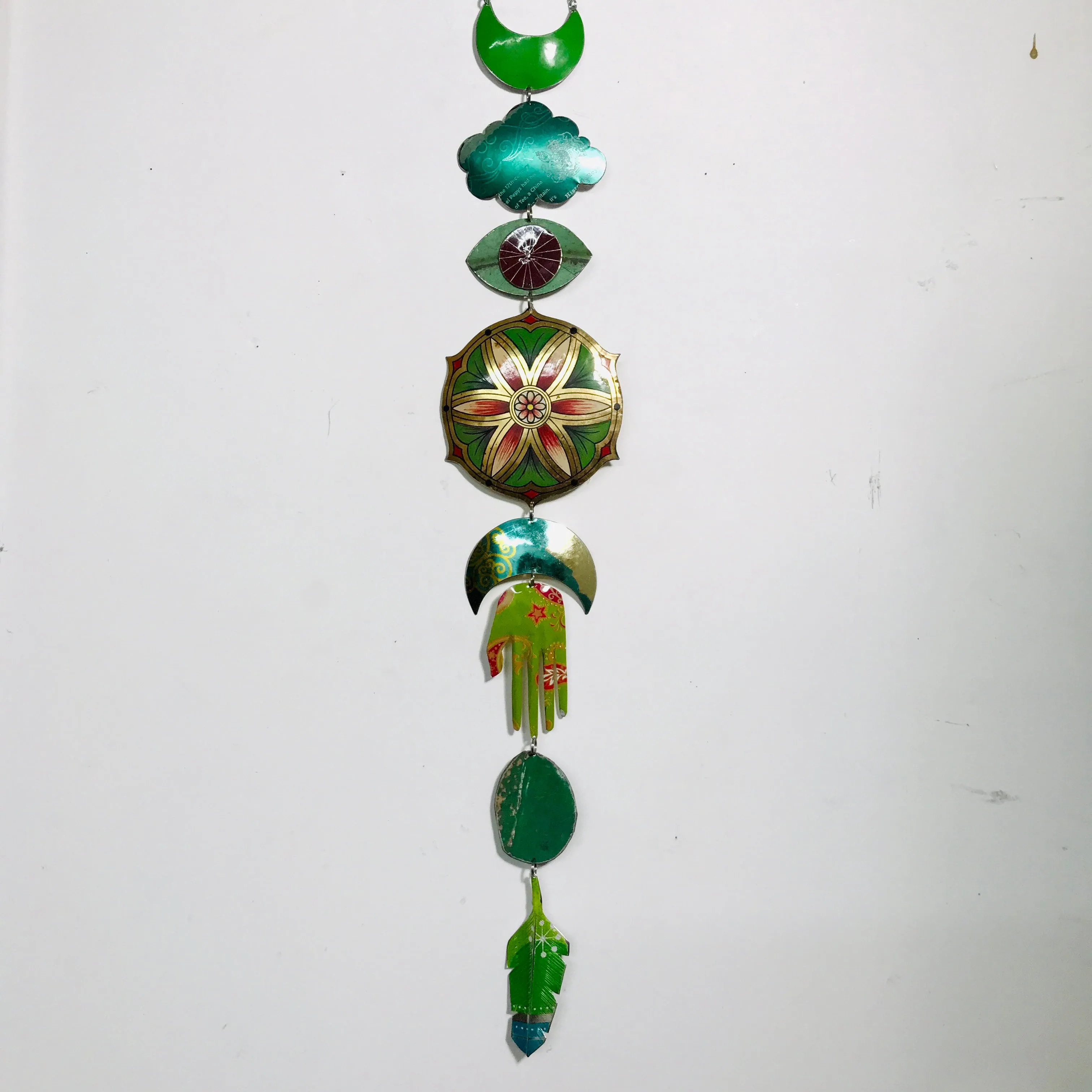 Red Flower Mandala Protective Eye Talisman Wall Hanging
