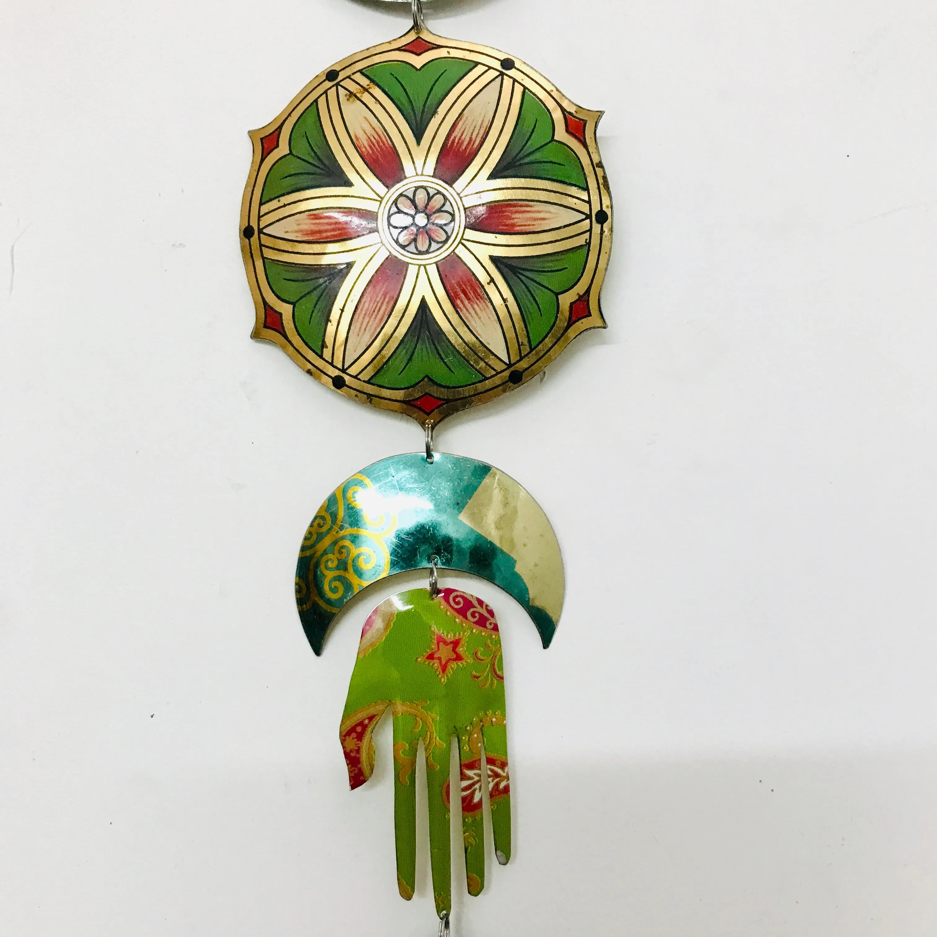 Red Flower Mandala Protective Eye Talisman Wall Hanging