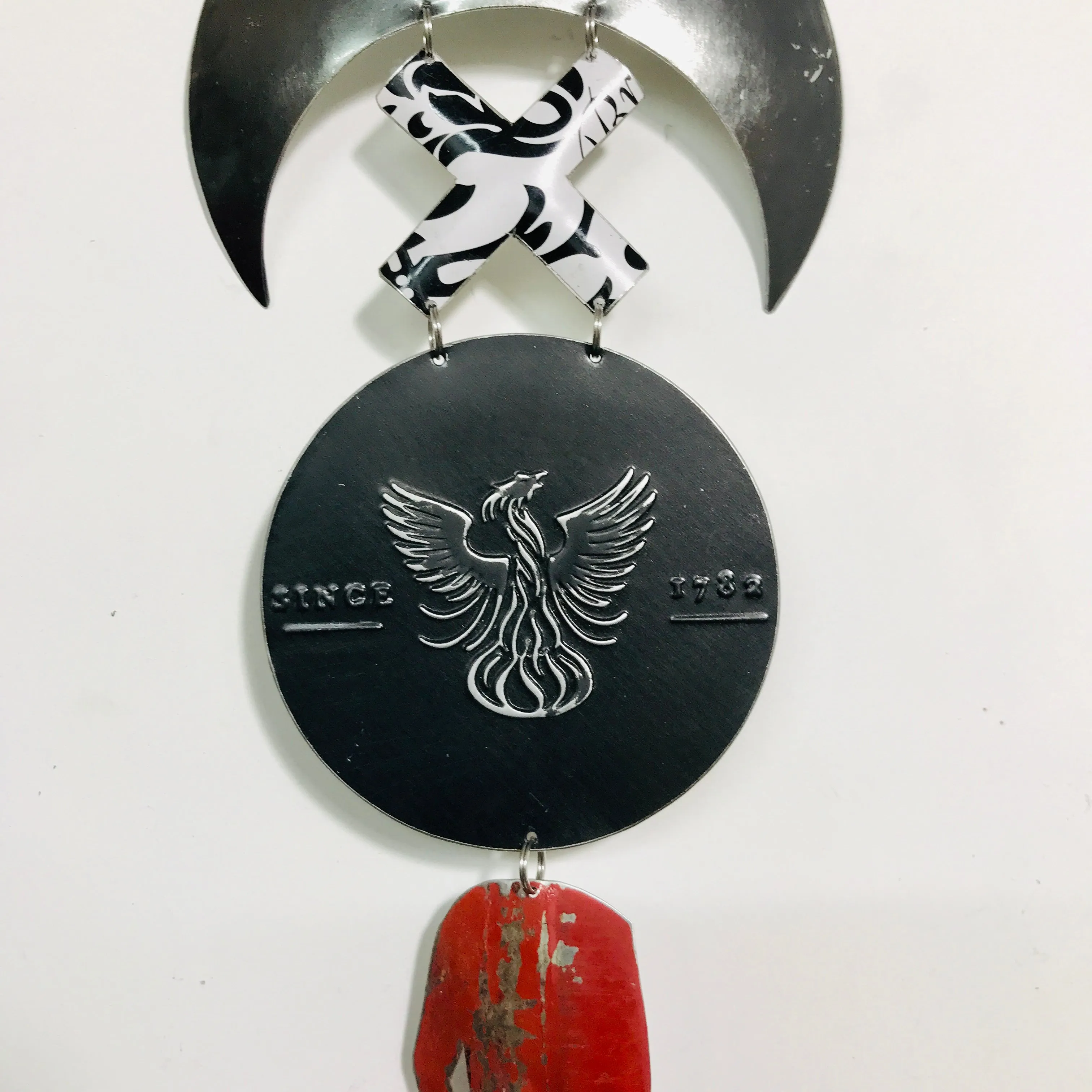 Silver Phoenix Mixed Midnights Protective Eye Talisman Wall Hanging