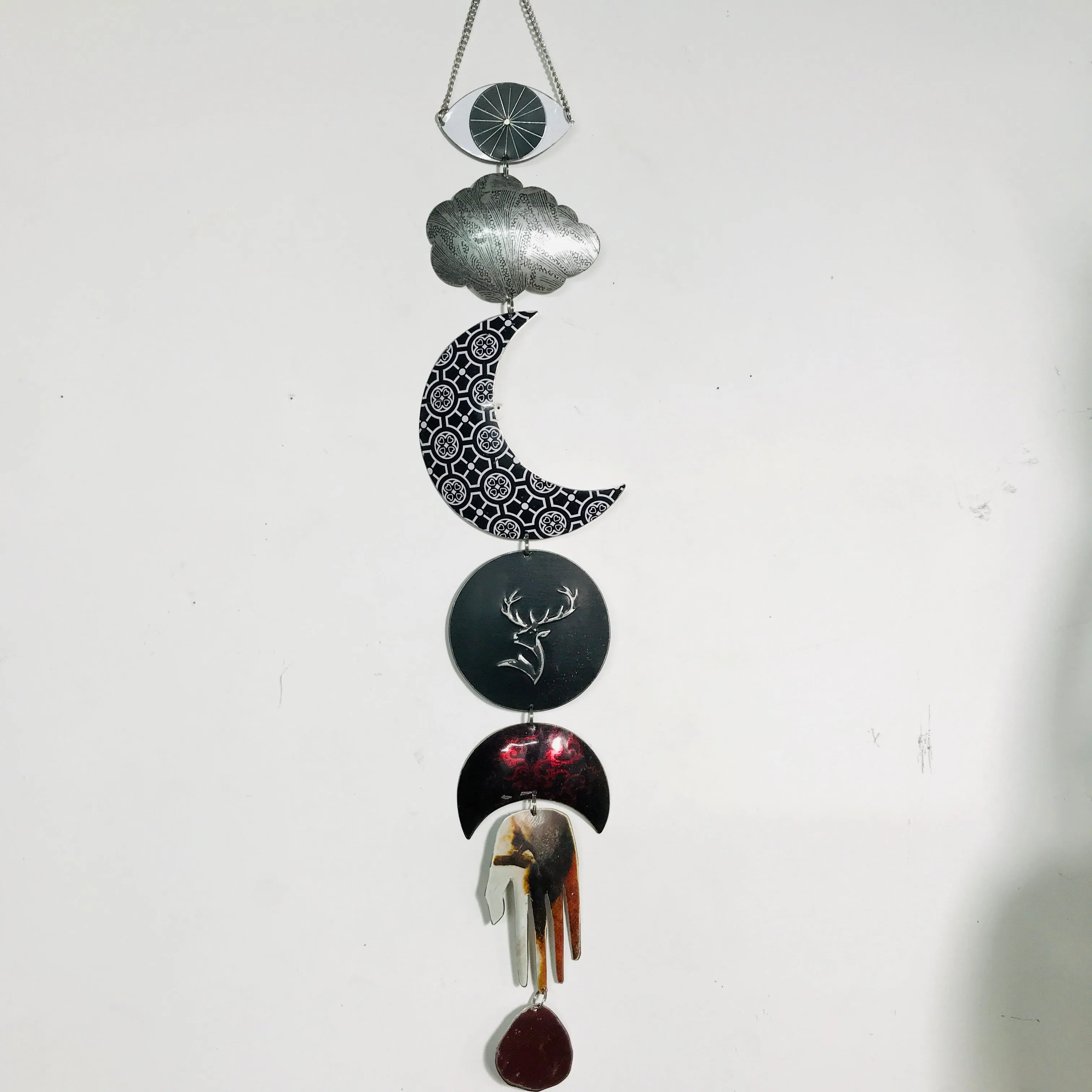 Silver Stag Midnights Protective Eye Talisman Wall Hanging