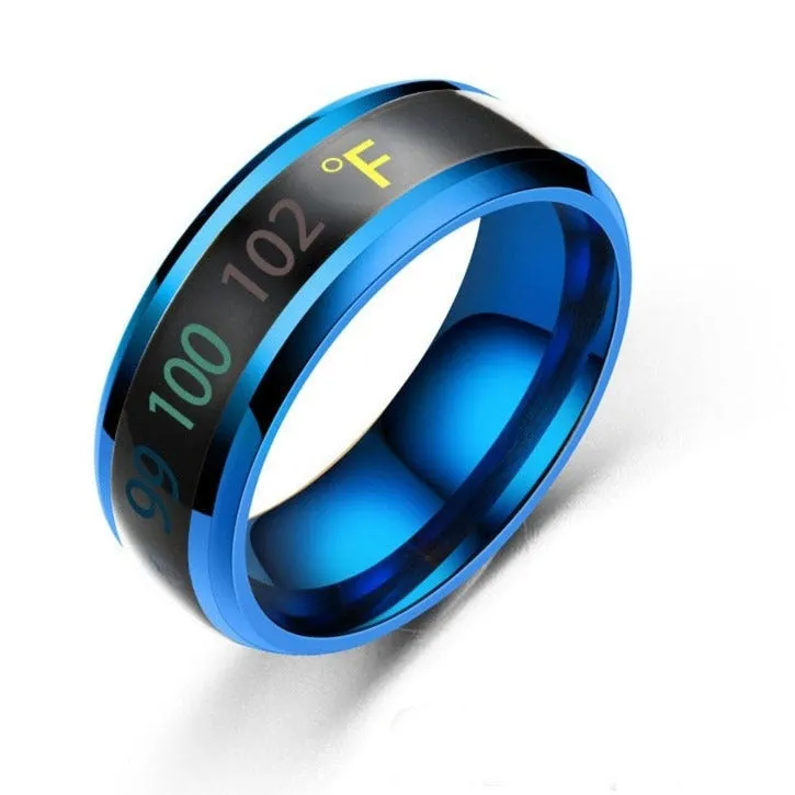 Smart Sensor Body Temperature Ring Man Women Multifunctional Stainless Steel Display Real-time Temperature Test Finger Rings