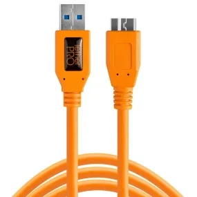 TetherPro USB 3 Male To Micro-B - 4.6m Hi-Vis Orange