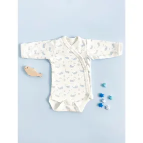 Tiny and Small Organic Cotton Preemie Bodysuit - Ocean Blue