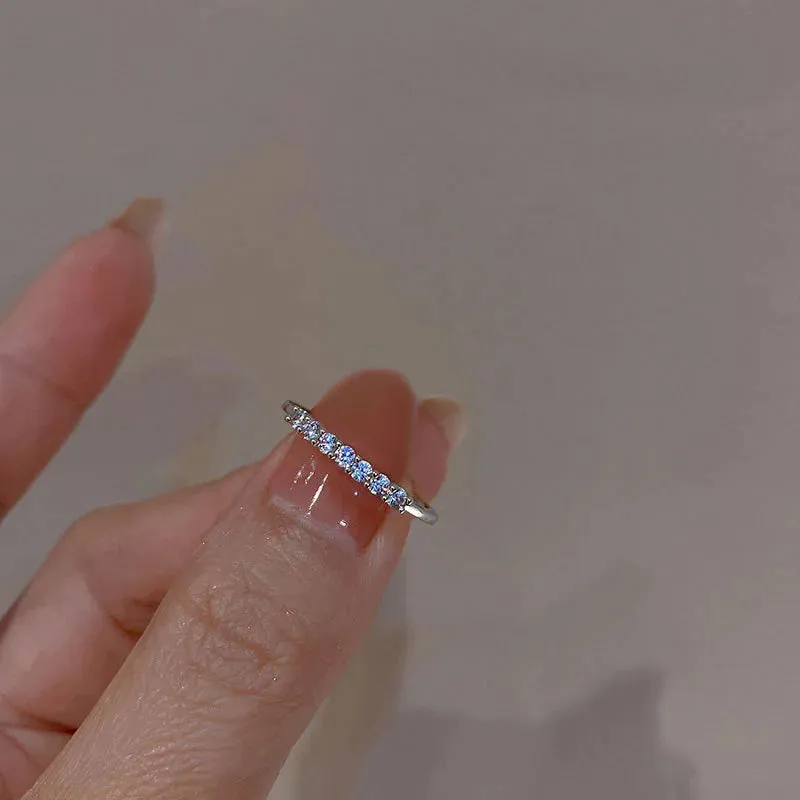 Toleet Luxury Zircon Heart Rings for Women Opening Adjustable Weave Rhinestone Ring Engagement Wedding Jewelry Fashion Girlfriend Gifts