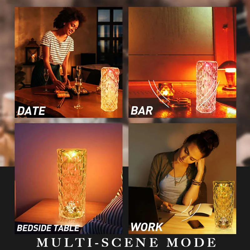✨Touching Control Rose Crystal Lamp🌹Free shipping