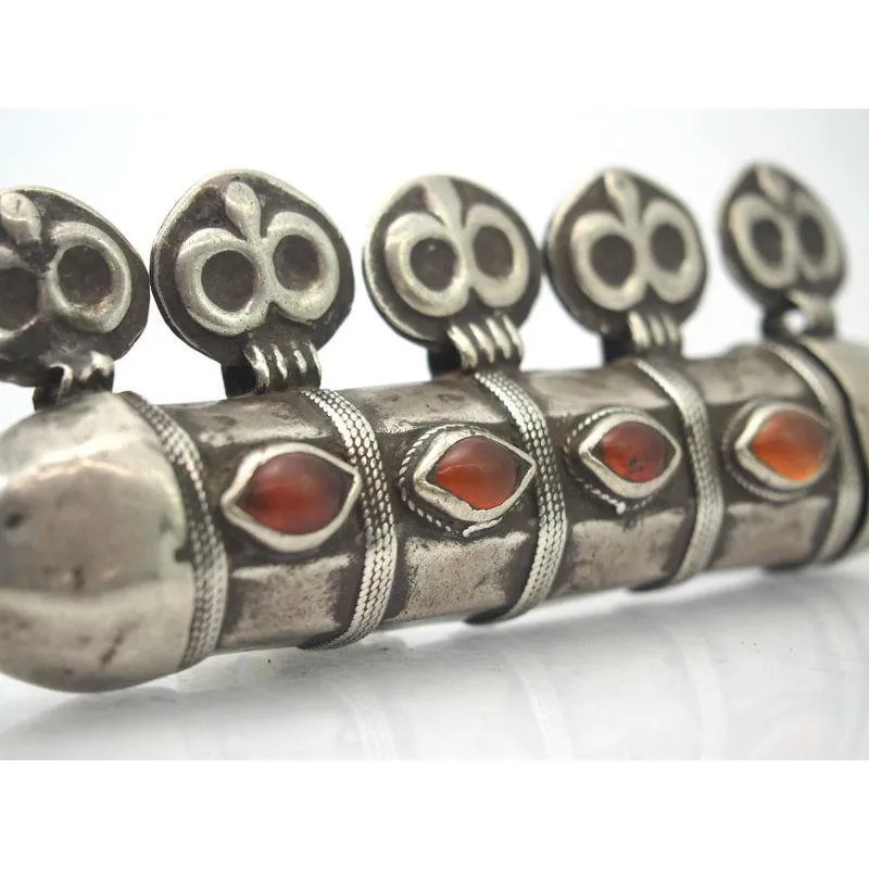 Turkmen Amulet Case Ram's Horn Shape Antique-23