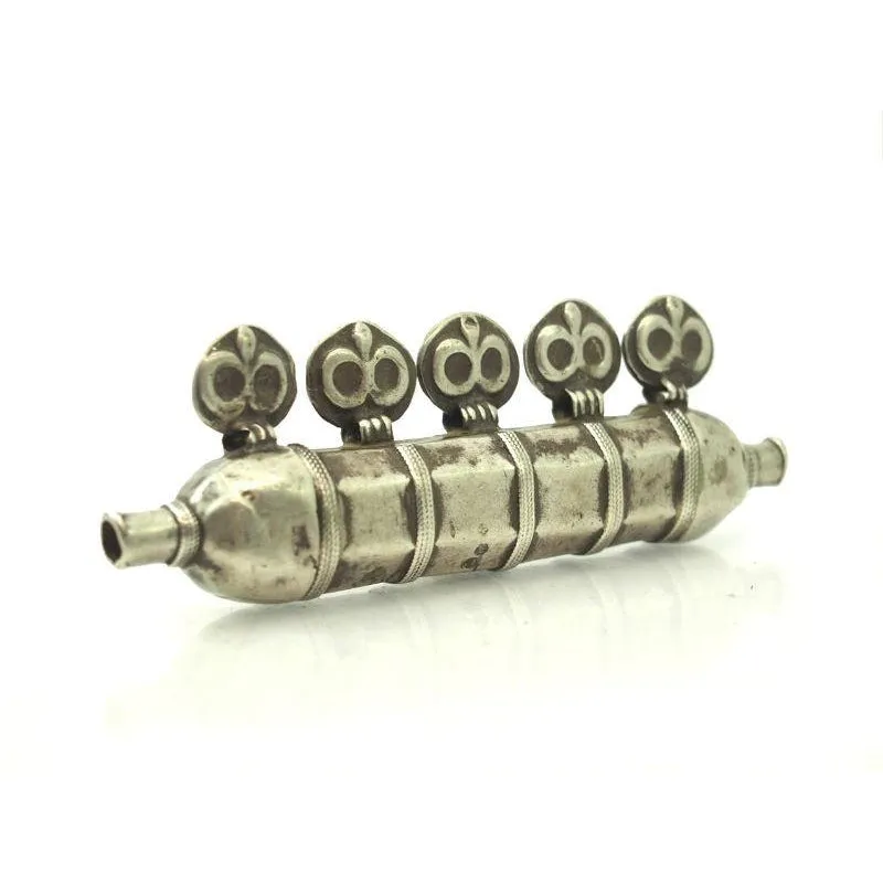 Turkmen Amulet Case Ram's Horn Shape Antique-23