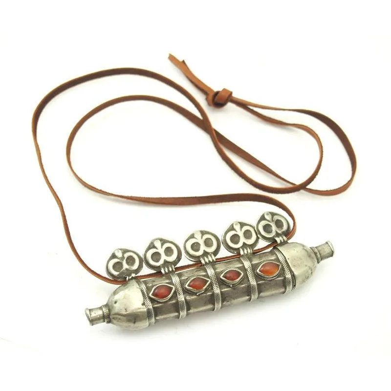 Turkmen Amulet Case Ram's Horn Shape Antique-23
