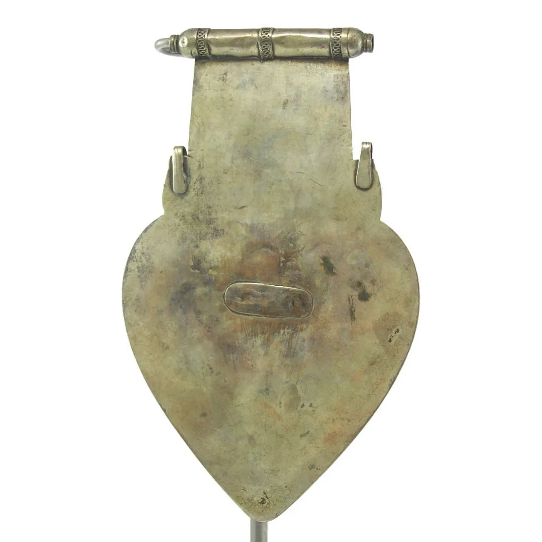 Turkmen Asyk Cordiform Heart Shaped Pendant with Repair-03