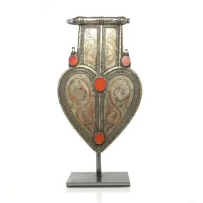 Turkmen Asyk Cordiform Heart Shaped Pendant with Repair-03