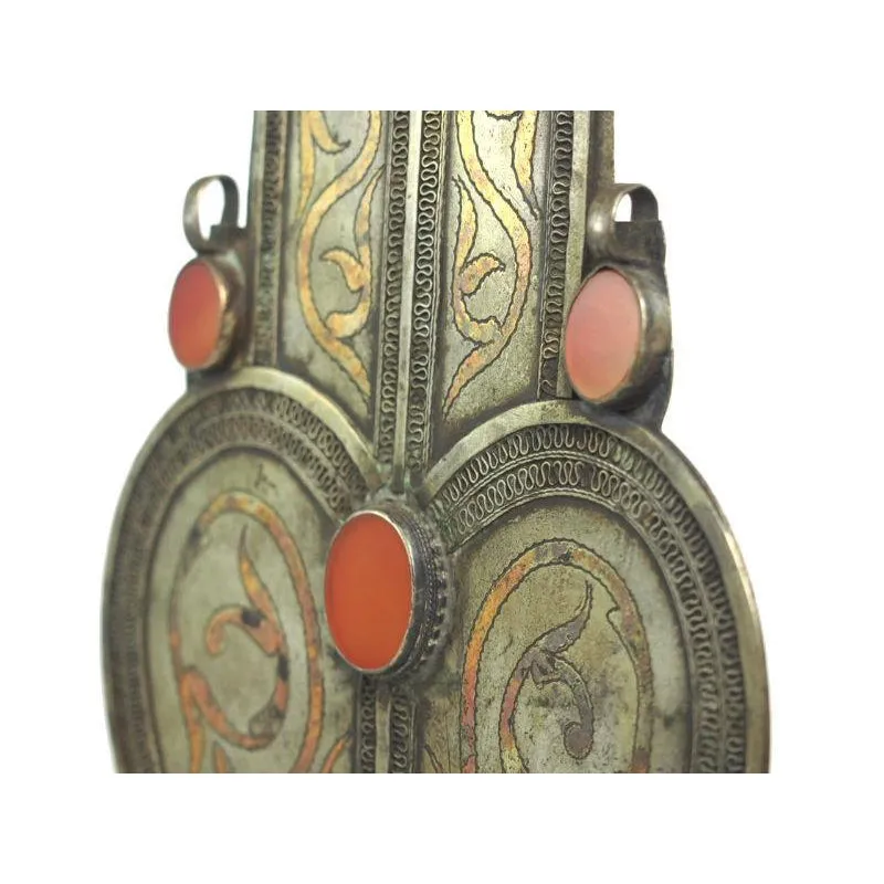 Turkmen Asyk Cordiform Heart Shaped Pendant with Repair-03