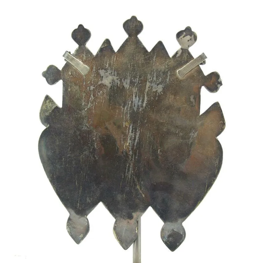 Turkmen Double Asyk Cordiform Heart Shape Antique Pendant-04