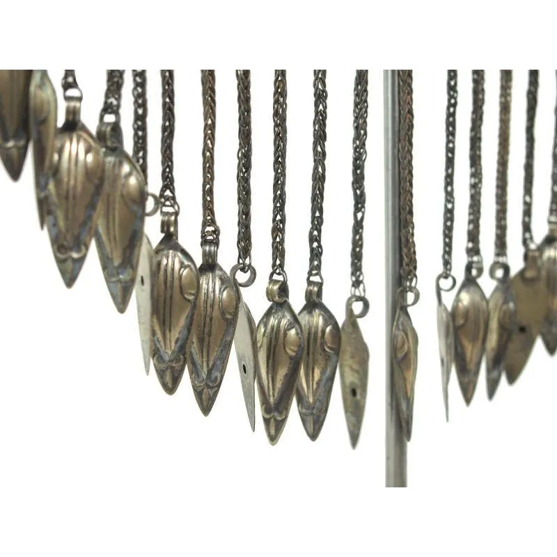 Turkmen Half Moon Shape Torque Necklace Antique Pendant-14