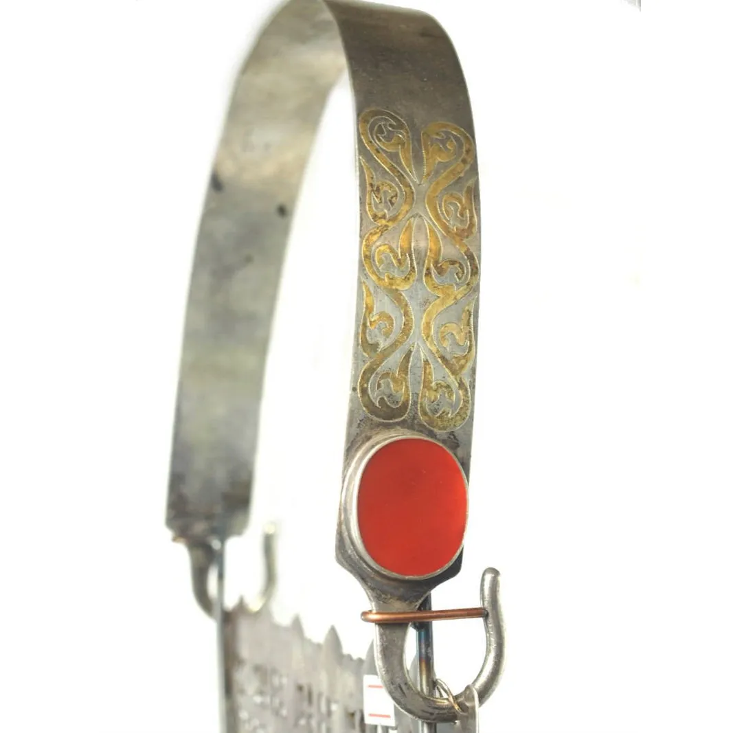 Turkmen Half Moon Shape Torque Necklace Pendant - 15
