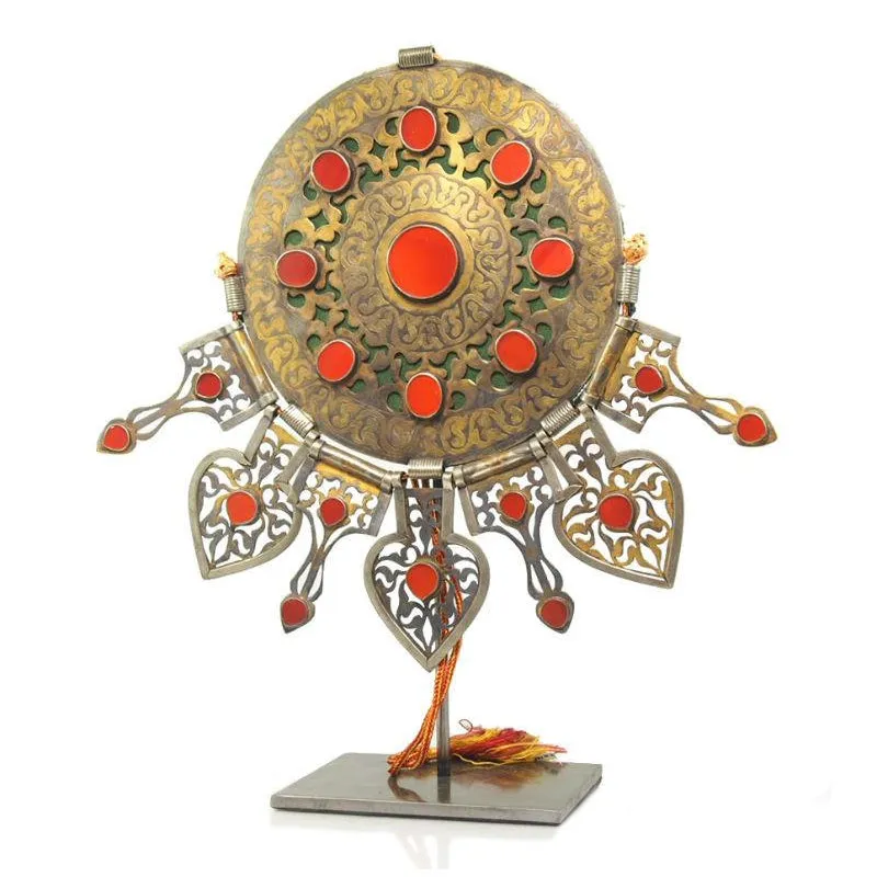 Turkmen Pectoral Disc Shape Antique Pendant Set-01