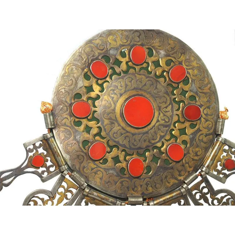 Turkmen Pectoral Disc Shape Antique Pendant Set-01