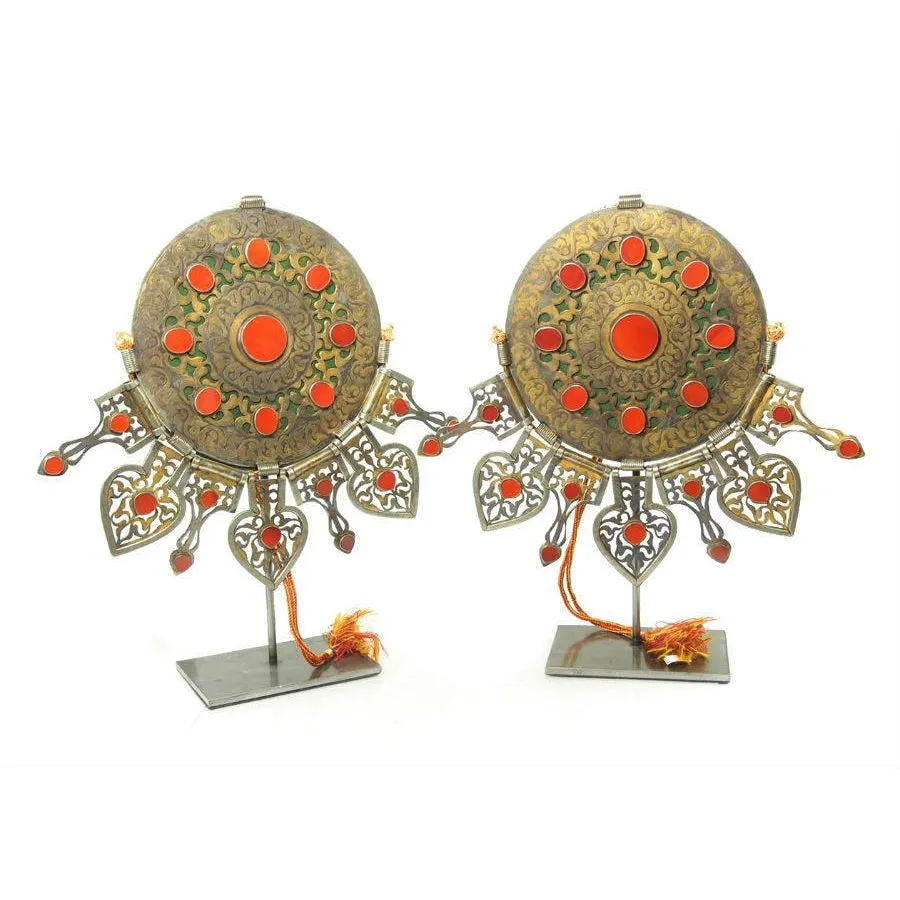 Turkmen Pectoral Disc Shape Antique Pendant Set-01