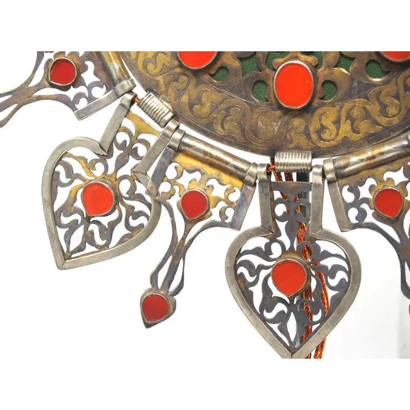Turkmen Pectoral Disc Shape Antique Pendant Set-01