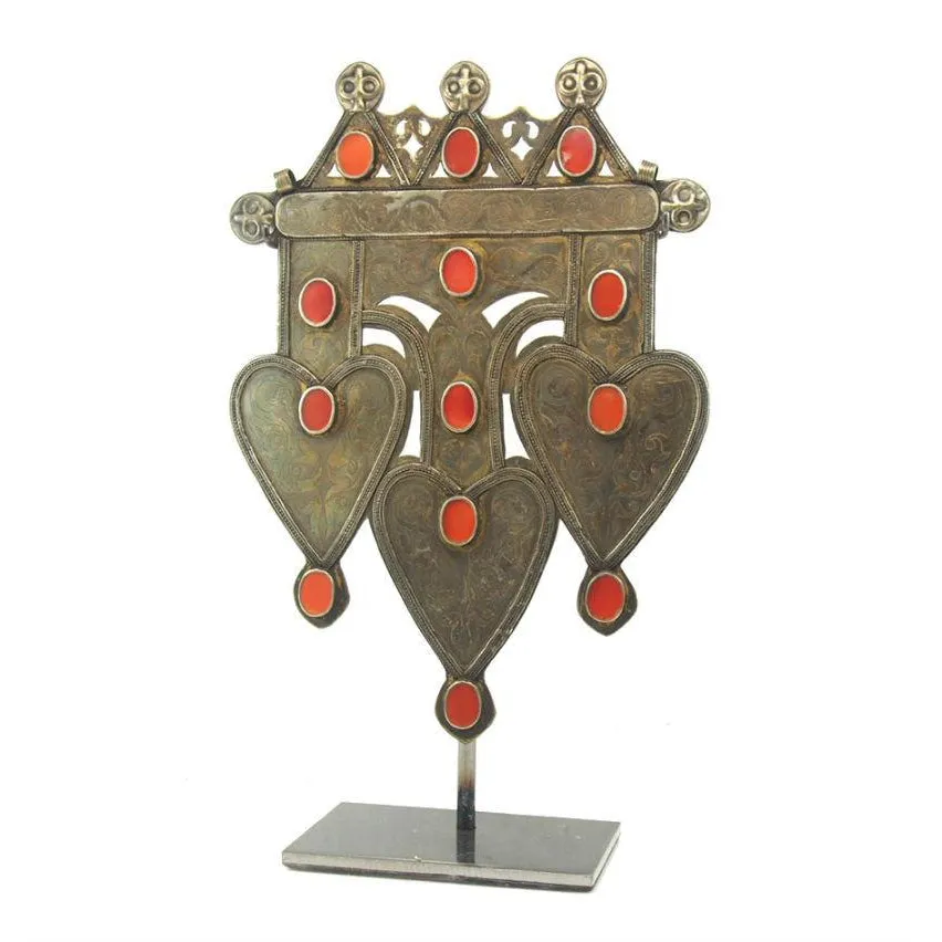 Turkmen Triple Cordiform Heart Shape Pendant-08