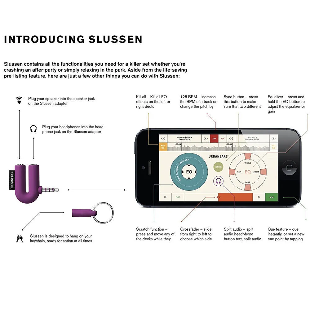 Urbanears Slussen DJ Adapter (Tomato)