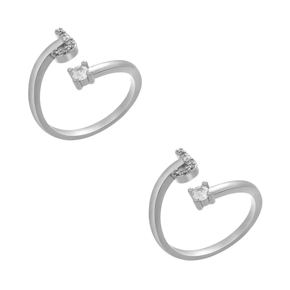 US Charm Initial Letter Ring Alphabet A-Z Gold Silver Adjustable Open Bands Ring