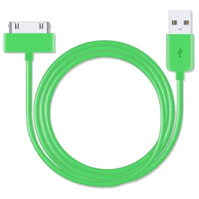 USB to 30 Pin Green 3 Metre Charger Cable for iPhone 4