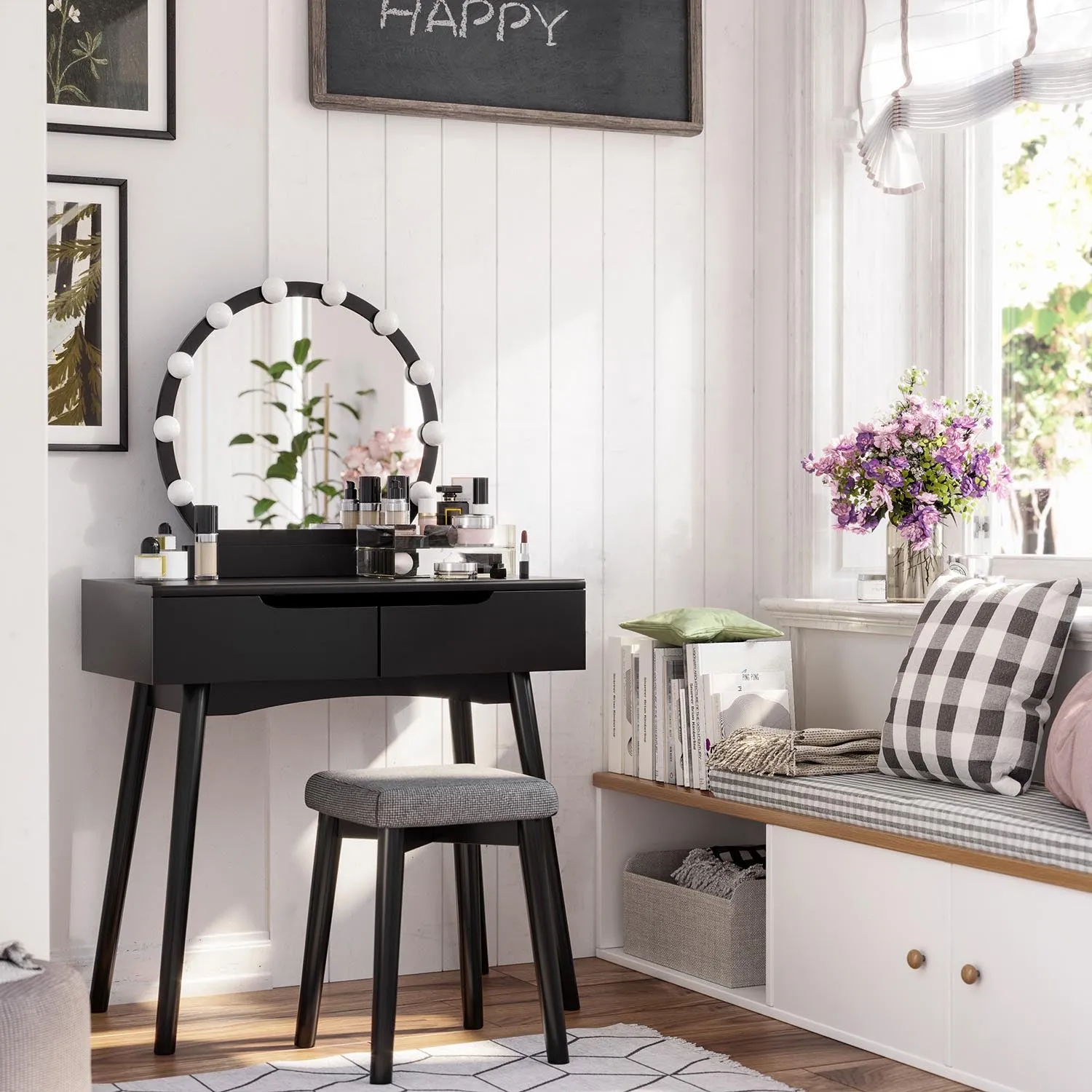 Vanity Set with 10 Light Bulbs