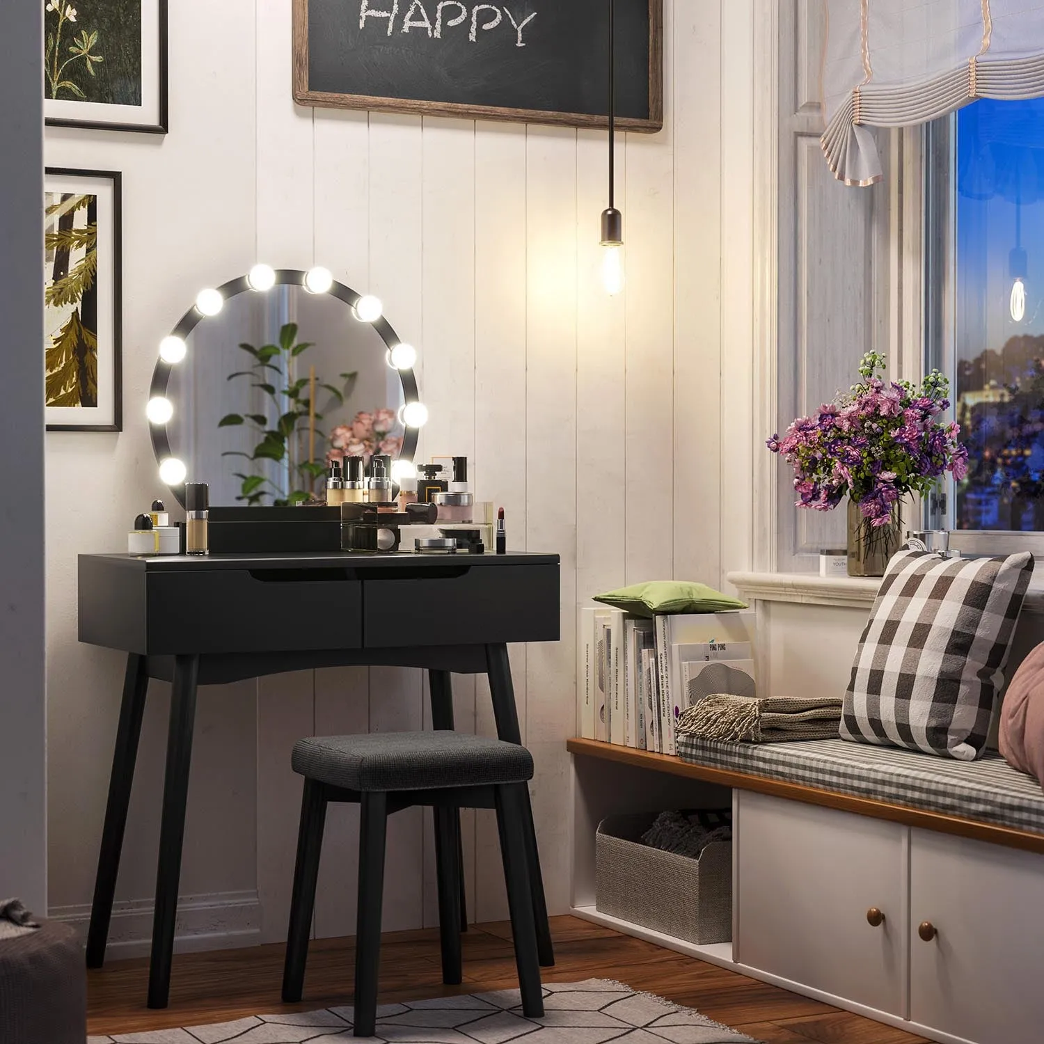 Vanity Set with 10 Light Bulbs