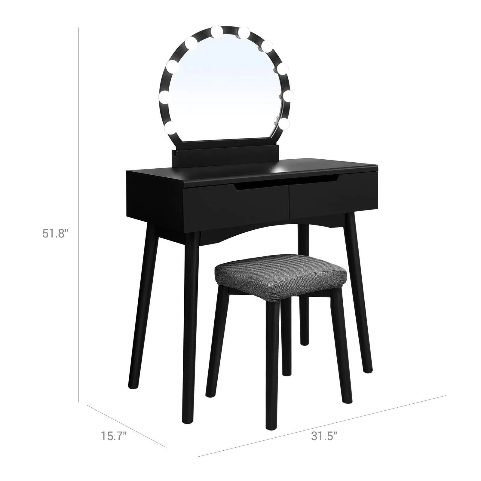 Vanity Set with 10 Light Bulbs
