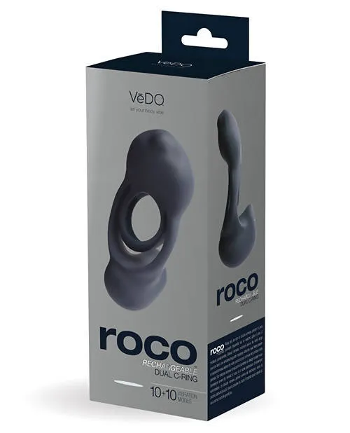 VeDO ROCO Rechargeable Dual Motor Ring - Just Black