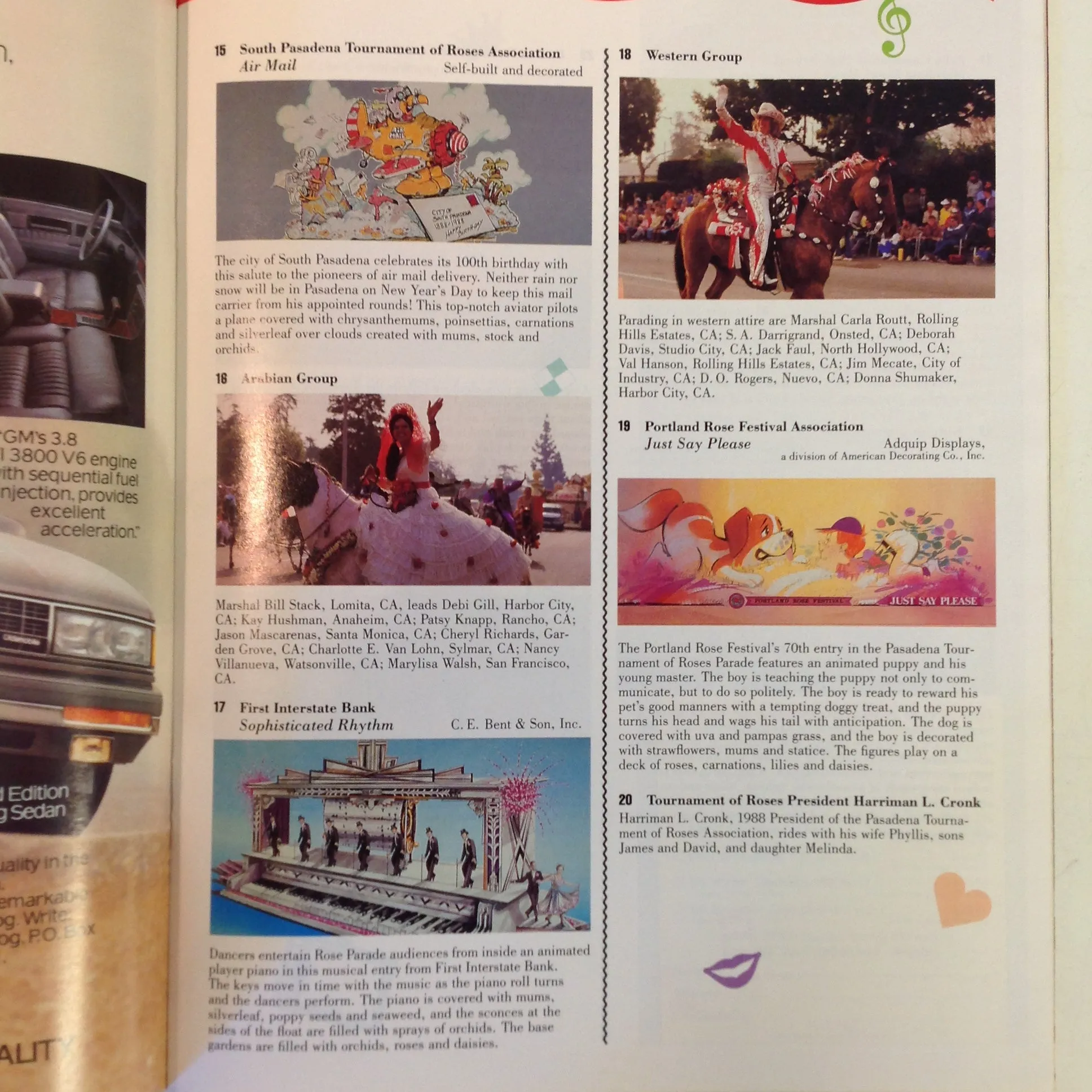 Vintage Official 1988 99th Tournament of Roses Thanks to Communication Souvenir Parade Program