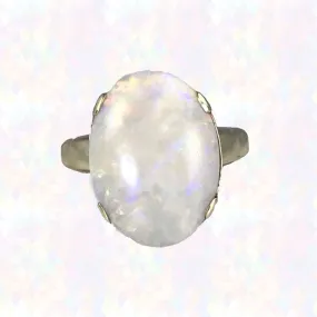 Vintage Opal Statement Engagement Ring. 14K Yellow Gold. October Birthstone. 14th Anniversary.