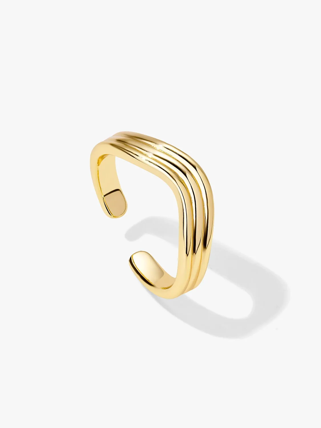Wavy Trio Open Ring