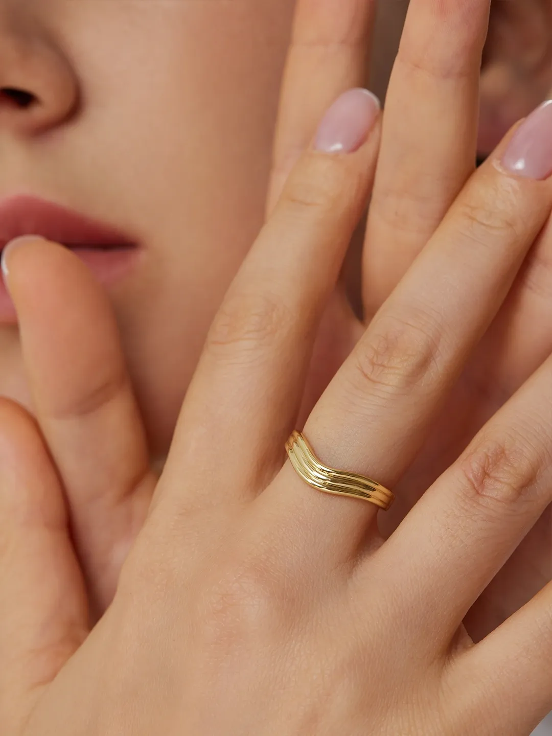 Wavy Trio Open Ring
