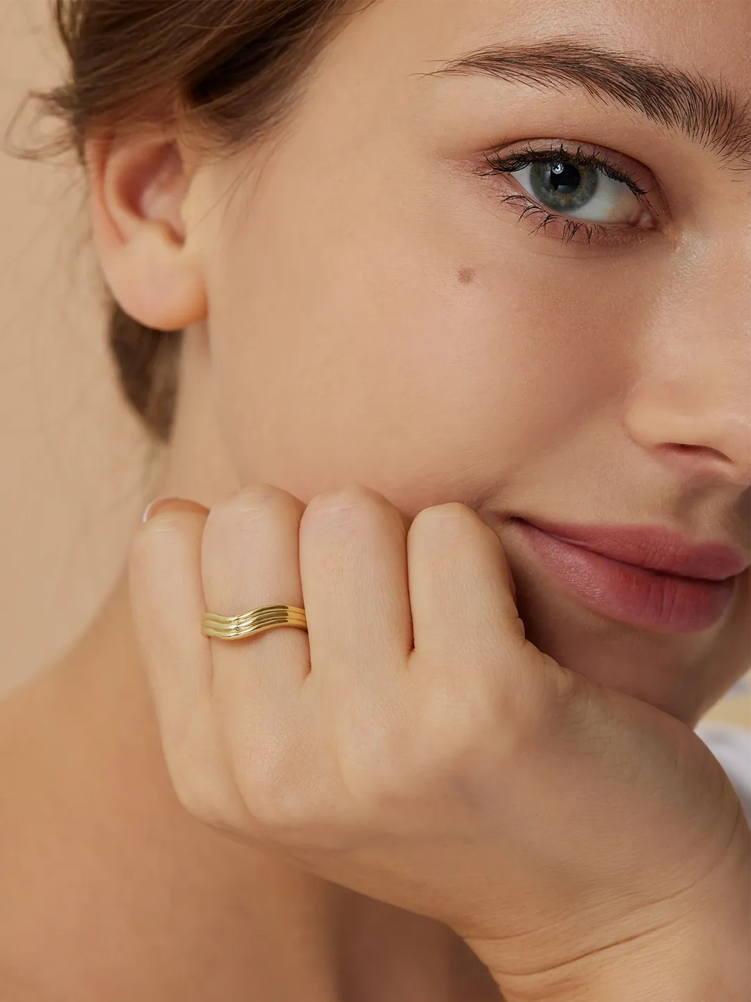 Wavy Trio Open Ring