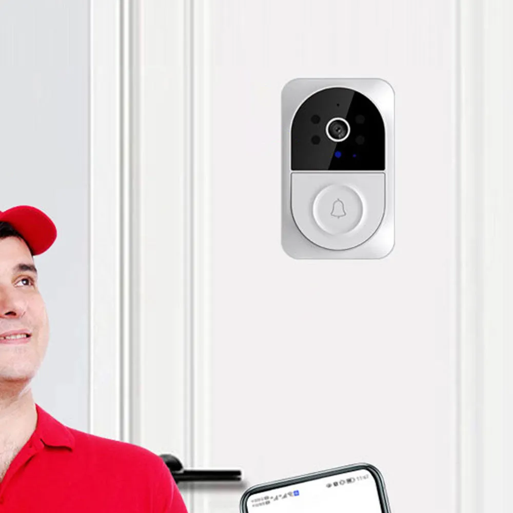 Wireless WiFi Video Doorbell Smart Door Ring with Camera Night Vision Security Bell