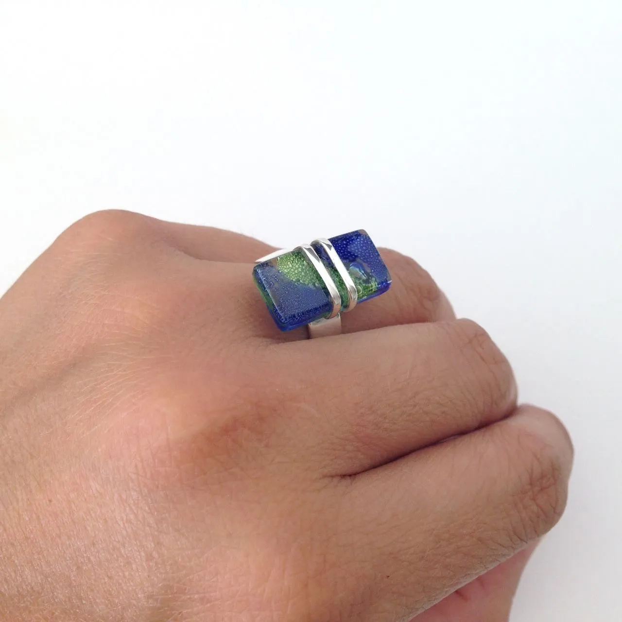 Wrap Blown Glass Ring - Mixed
