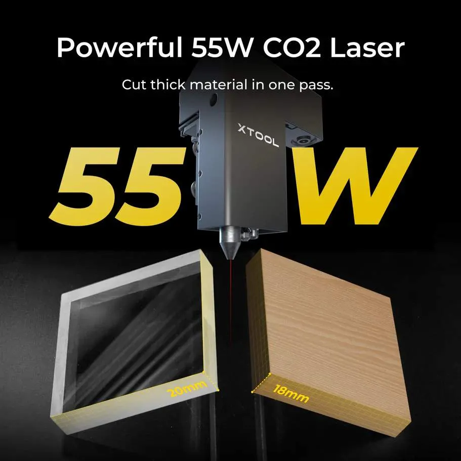 xTool P2S 55W CO2 Laser Cutter and Engraver